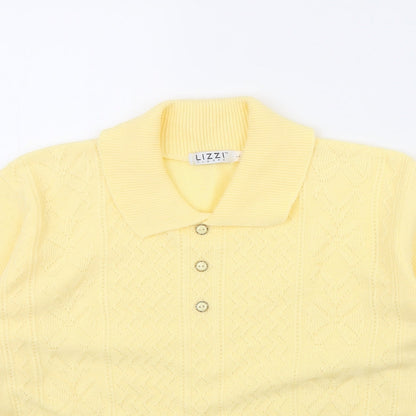 Lizzi Clarke Womens Yellow   Henley Jumper Size L