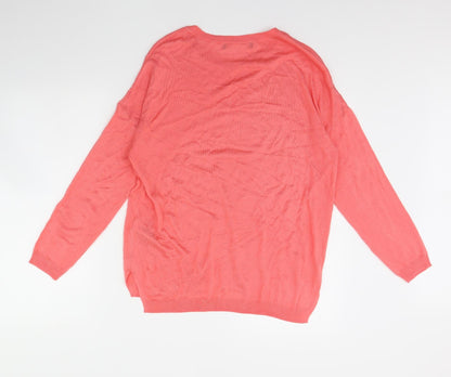 Womens UK Size L M&S Pink Pullover Jumper