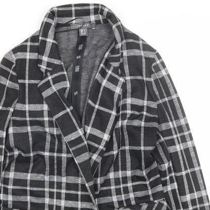 Primark Womens Black Plaid  Jacket Suit Size 8