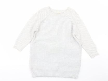 Womens UK Size 8 River Island Silver Pullover Jumper