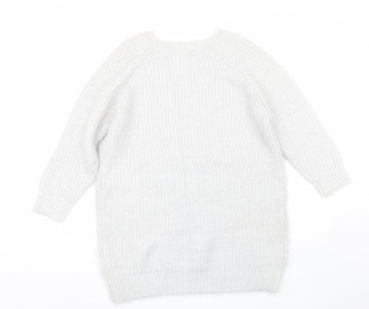 Womens UK Size 8 River Island Silver Pullover Jumper