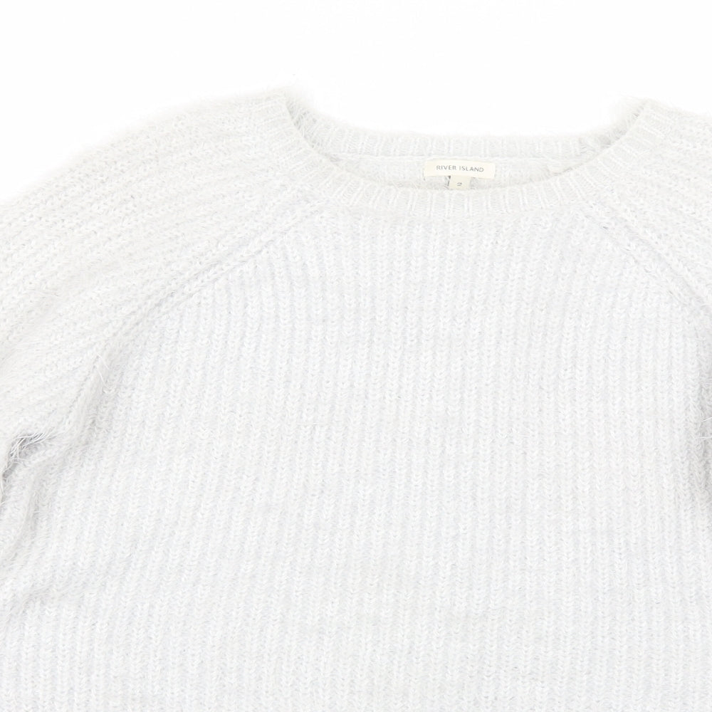 Womens UK Size 8 River Island Silver Pullover Jumper