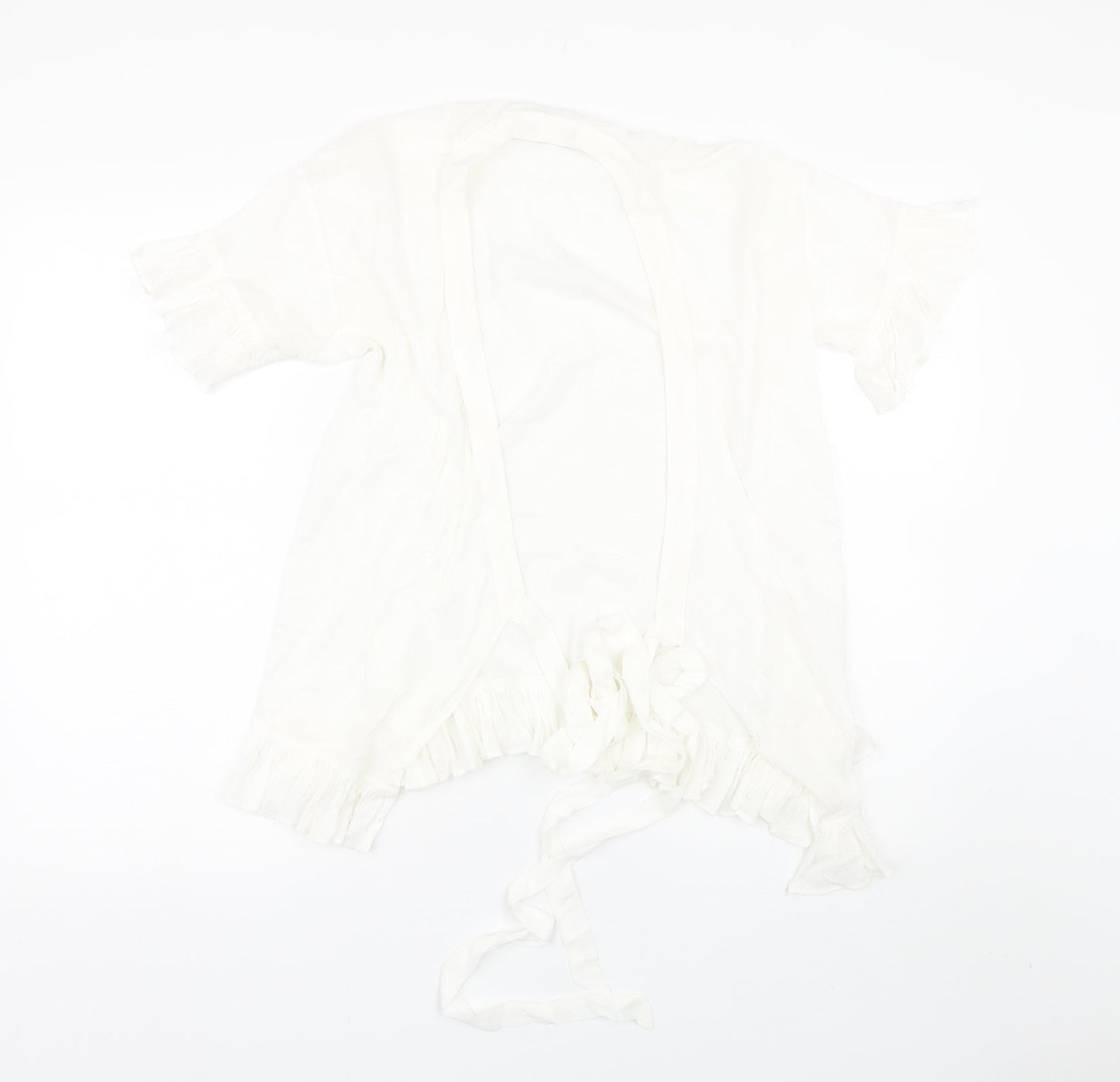 Womens UK Size S Lost ink White Basic Blouse
