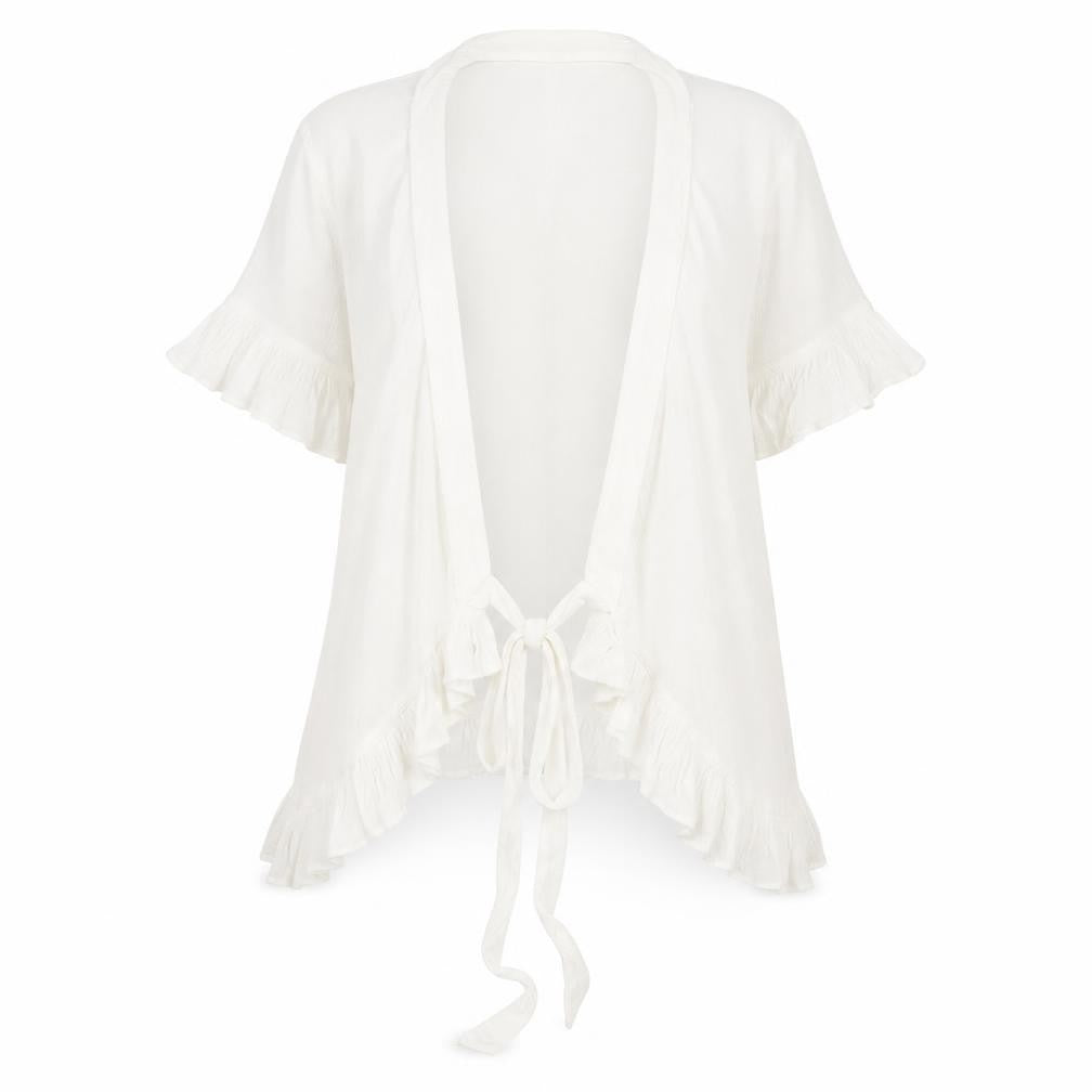Womens UK Size S Lost ink White Basic Blouse