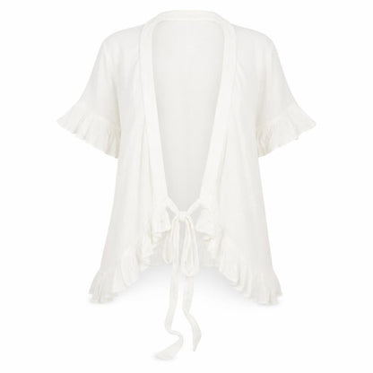 Womens UK Size S Lost ink White Basic Blouse