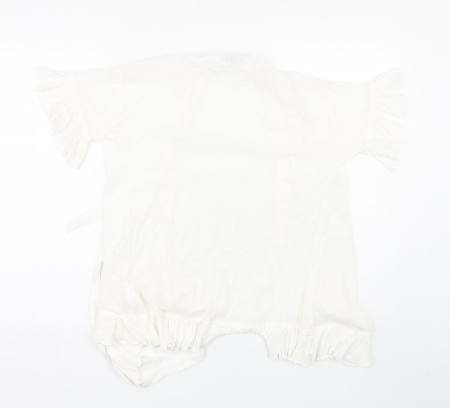 Womens UK Size S Lost ink White Basic Blouse