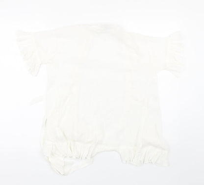 Womens UK Size S Lost ink White Basic Blouse