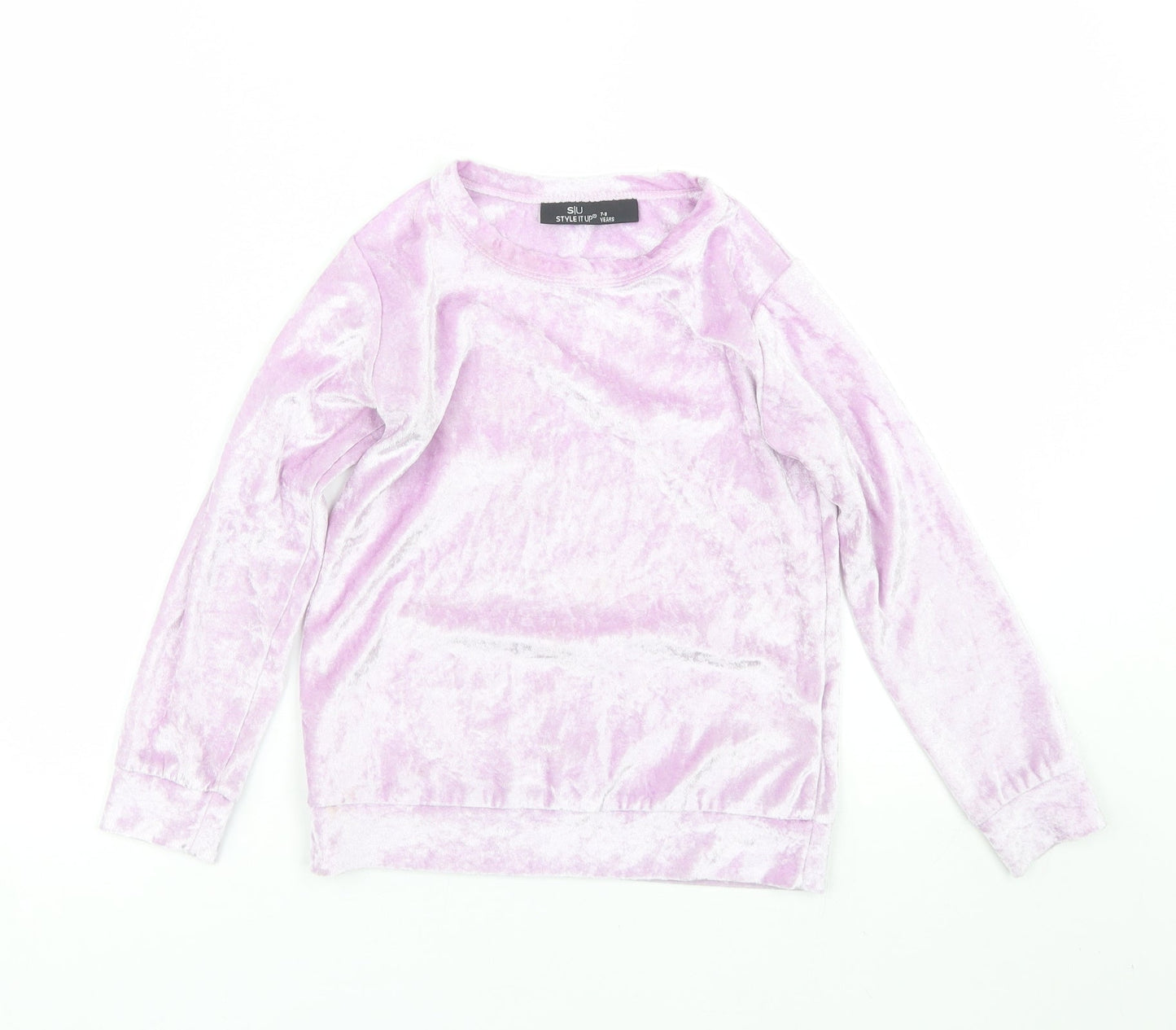 Style it up Girls Purple  Velour Basic T-Shirt Size 7-8 Years