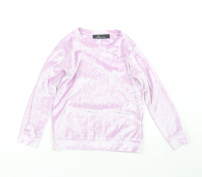 Style it up Girls Purple  Velour Basic T-Shirt Size 7-8 Years