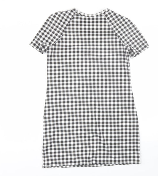 Atmosphere Womens Black Check  T-Shirt Dress  Size 10