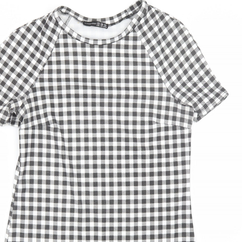 Atmosphere Womens Black Check  T-Shirt Dress  Size 10