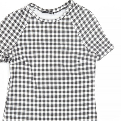 Atmosphere Womens Black Check  T-Shirt Dress  Size 10