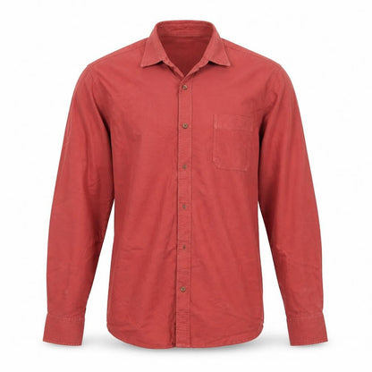 Mens UK Size L Easy Red  Button-Up Long Sleeve Casual Shirt