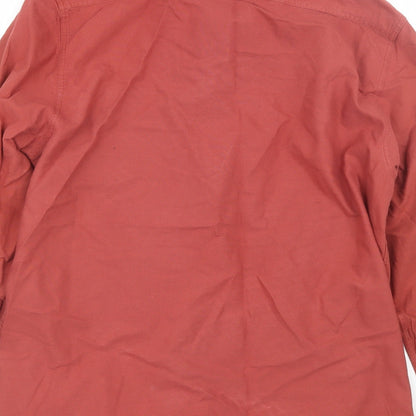 Mens UK Size L Easy Red  Button-Up Long Sleeve Casual Shirt