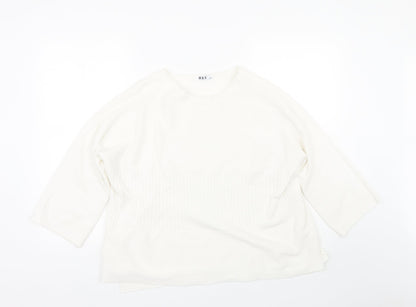 M&V Womens White   Basic T-Shirt Size S