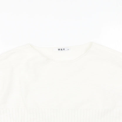 M&V Womens White   Basic T-Shirt Size S