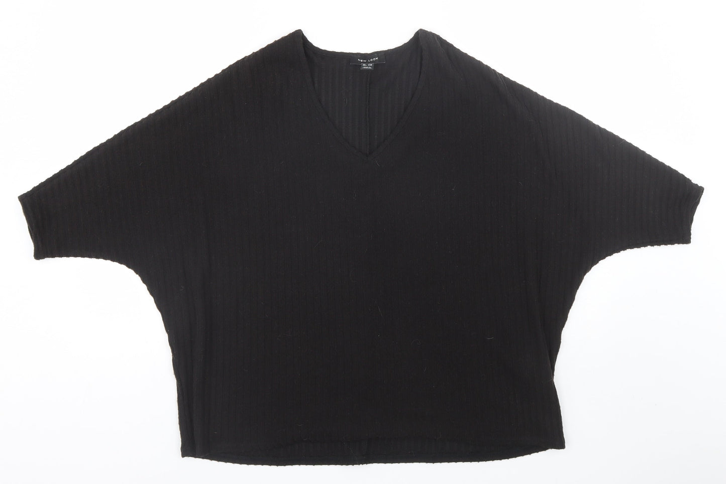 New Look Womens Black Striped  Basic T-Shirt Size S