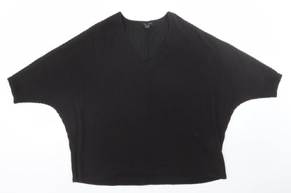 New Look Womens Black Striped  Basic T-Shirt Size S