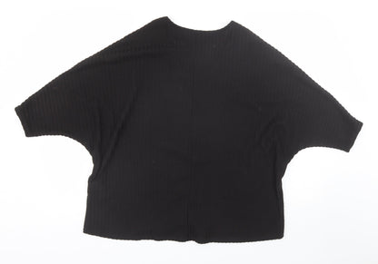 New Look Womens Black Striped  Basic T-Shirt Size S