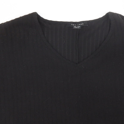 New Look Womens Black Striped  Basic T-Shirt Size S