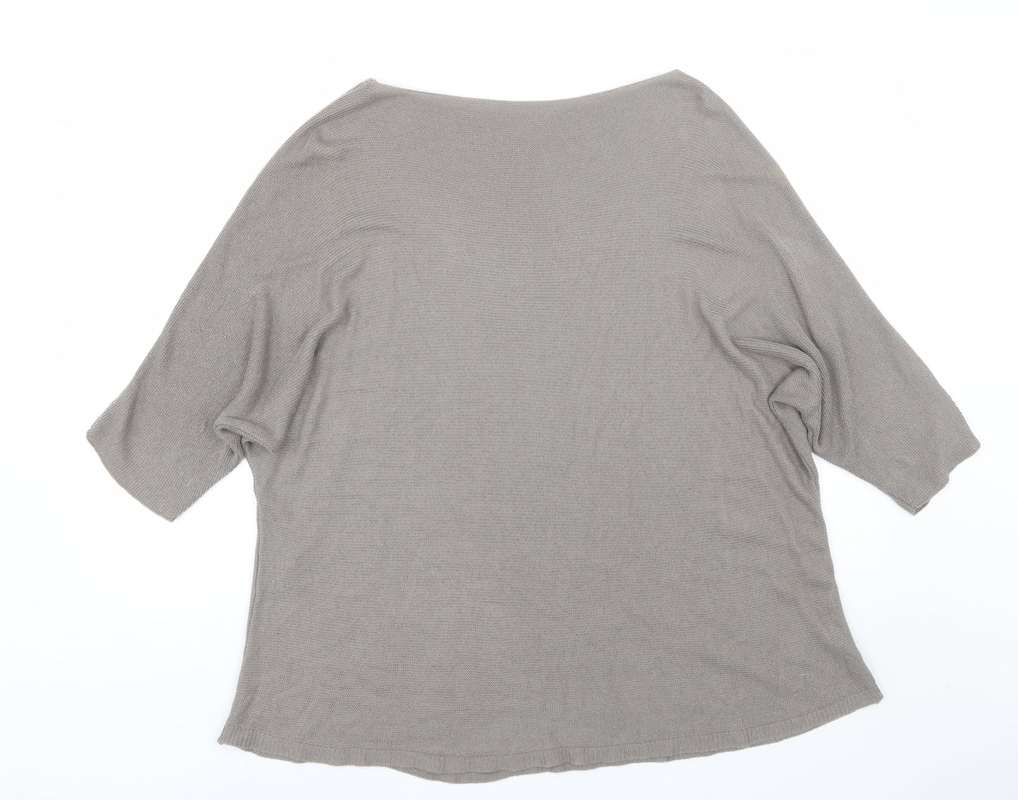 Womens UK Size L Preworn Grey Basic T-Shirt