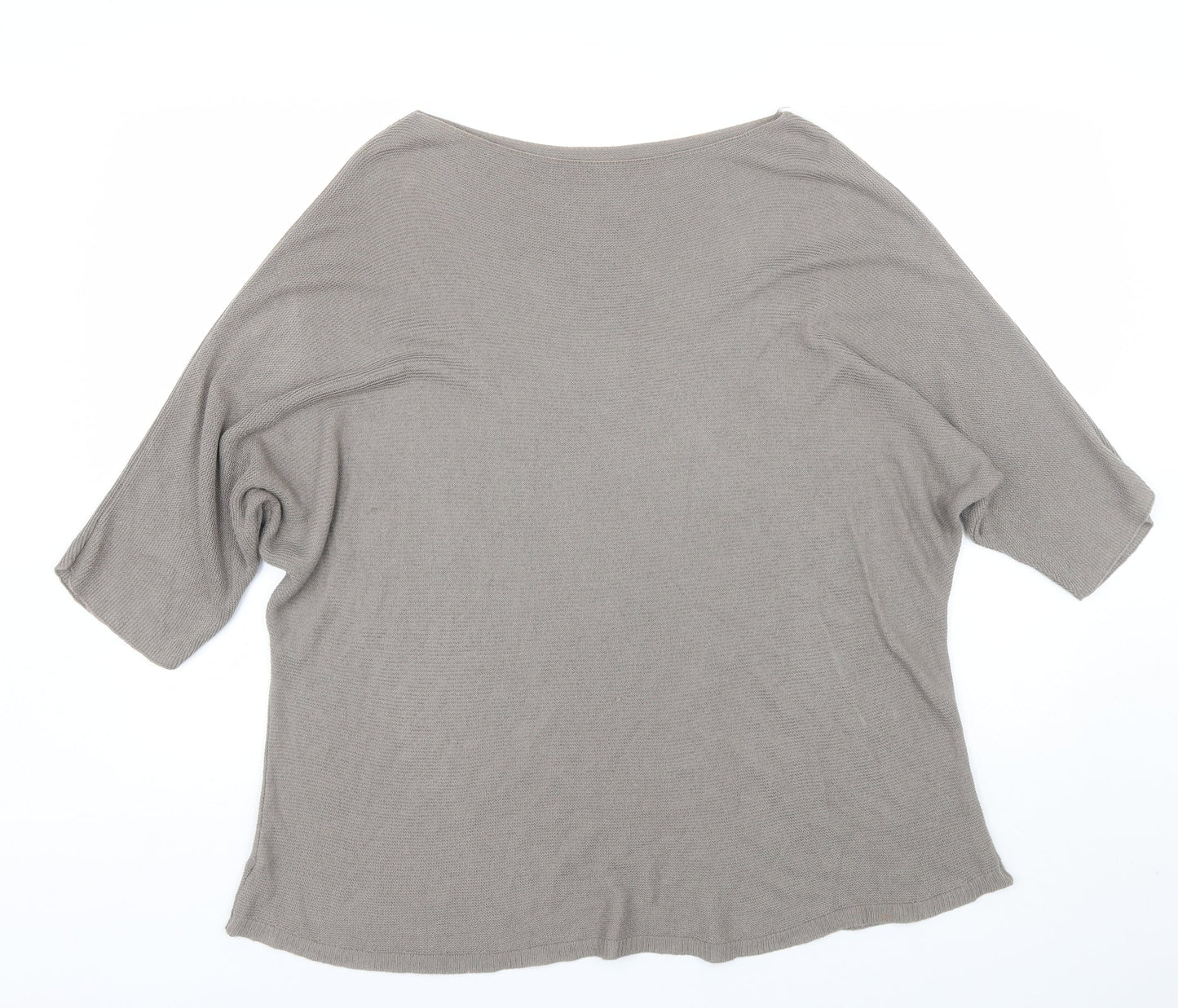 Womens UK Size L Preworn Grey Basic T-Shirt