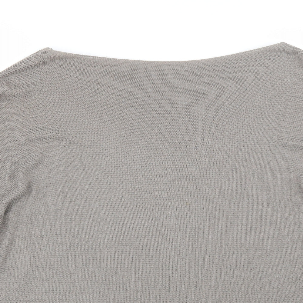 Womens UK Size L Preworn Grey Basic T-Shirt