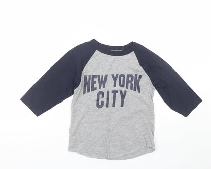 USA inc Boys Grey   Basic T-Shirt Size 6-7 Years  - NYC