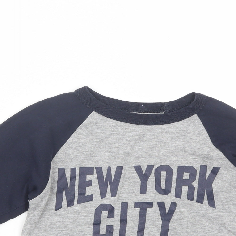 USA inc Boys Grey   Basic T-Shirt Size 6-7 Years  - NYC