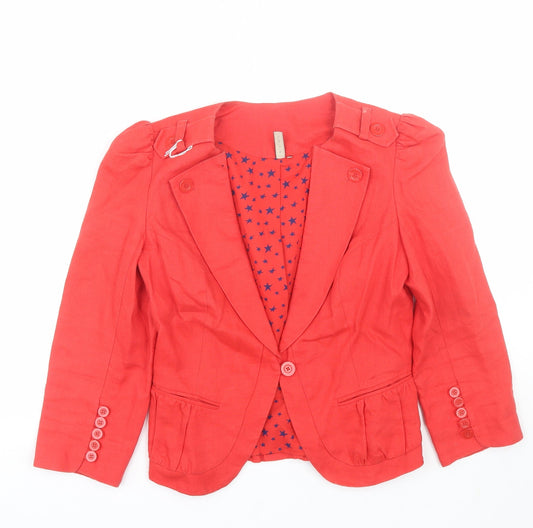 Topshop Womens Red   Jacket Suit Size 10