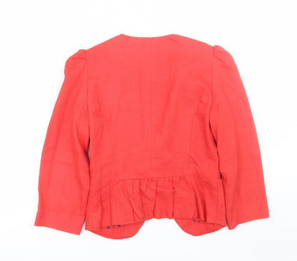 Topshop Womens Red   Jacket Suit Size 10