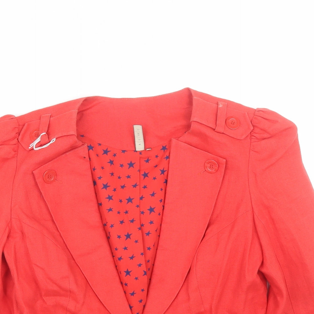 Topshop Womens Red   Jacket Suit Size 10
