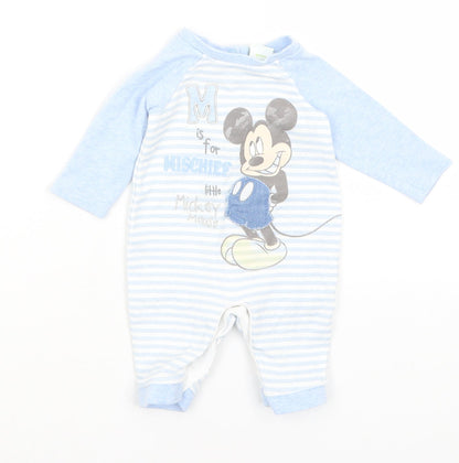 Disney Baby Baby Blue Striped  Babygrow One-Piece Size Newborn  - Mickey Mouse