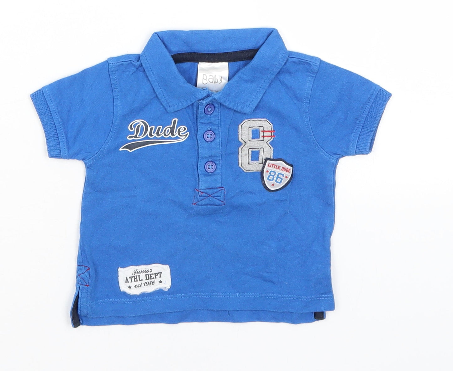 Peacocks Baby Blue   Basic Polo Size 6-9 Months