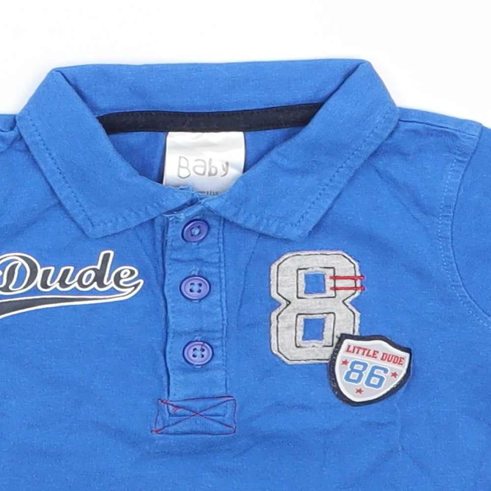 Peacocks Baby Blue   Basic Polo Size 6-9 Months