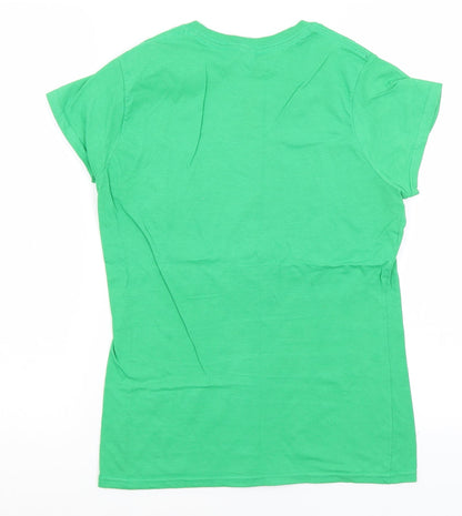 Womens UK Size M Gildan Green Basic T-Shirt