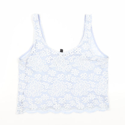 Womens UK Size 6 Topshop Blue Cropped Tank