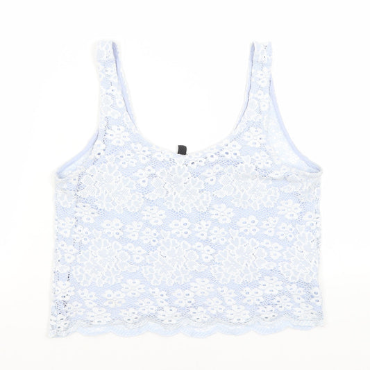 Womens UK Size 6 Topshop Blue Cropped Tank