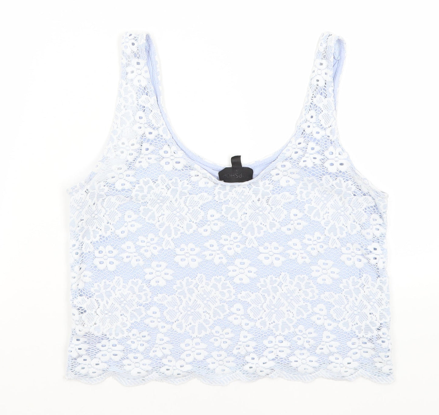 Womens UK Size 6 Topshop Blue Cropped Tank