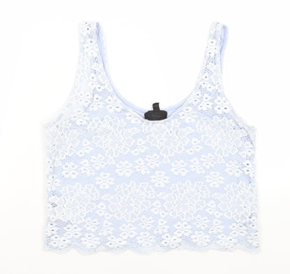 Womens UK Size 6 Topshop Blue Cropped Tank