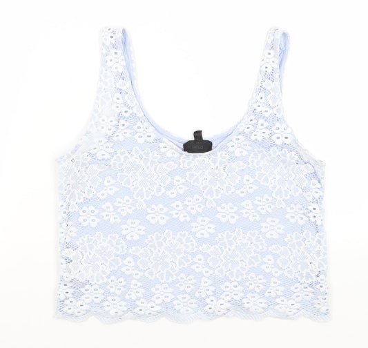 Womens UK Size 6 Topshop Blue Cropped Tank