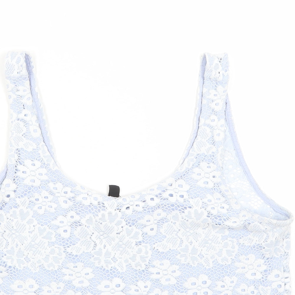 Womens UK Size 6 Topshop Blue Cropped Tank