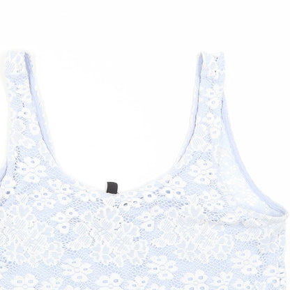 Womens UK Size 6 Topshop Blue Cropped Tank