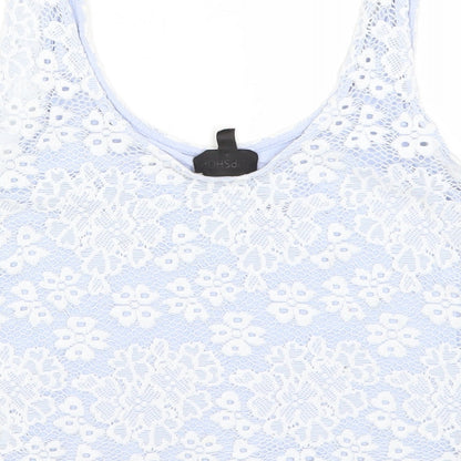 Womens UK Size 6 Topshop Blue Cropped Tank