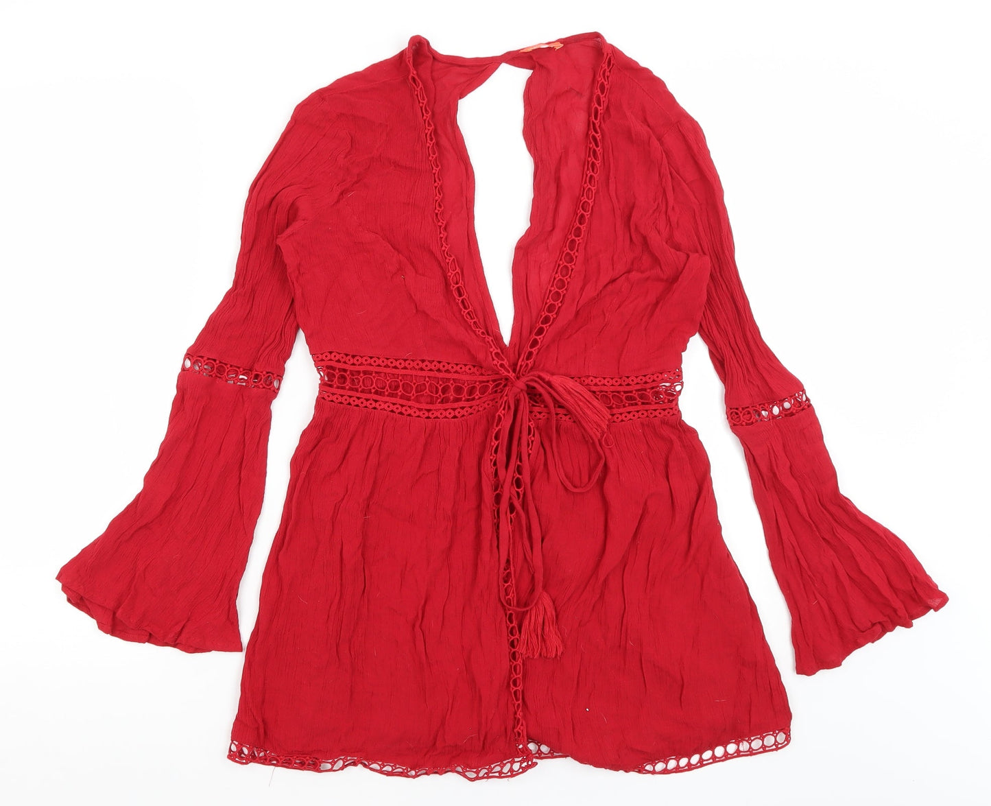 Womens UK Size S River Island Red Shrug Jumper