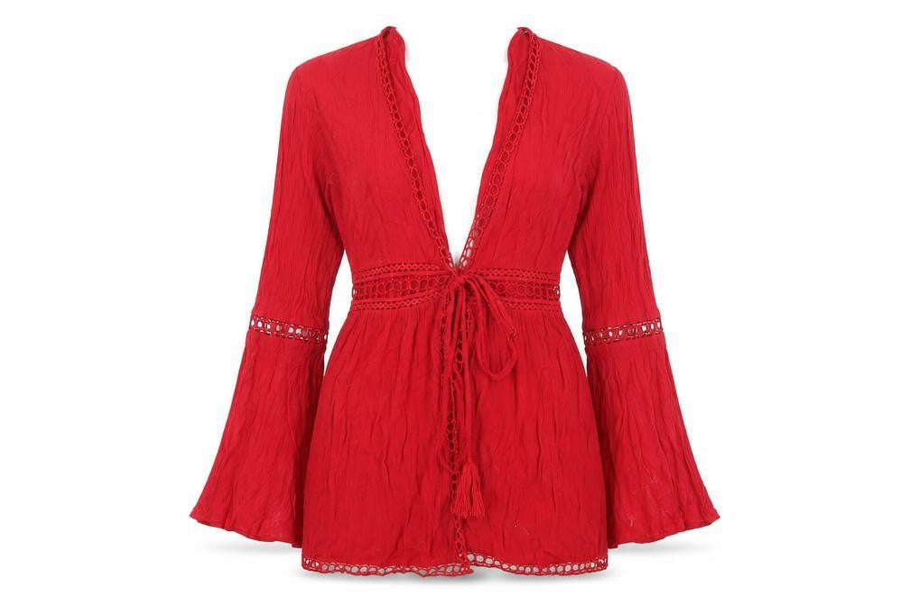 Womens UK Size S River Island Red Shrug Jumper