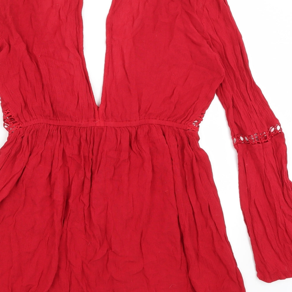 Womens UK Size S River Island Red Shrug Jumper