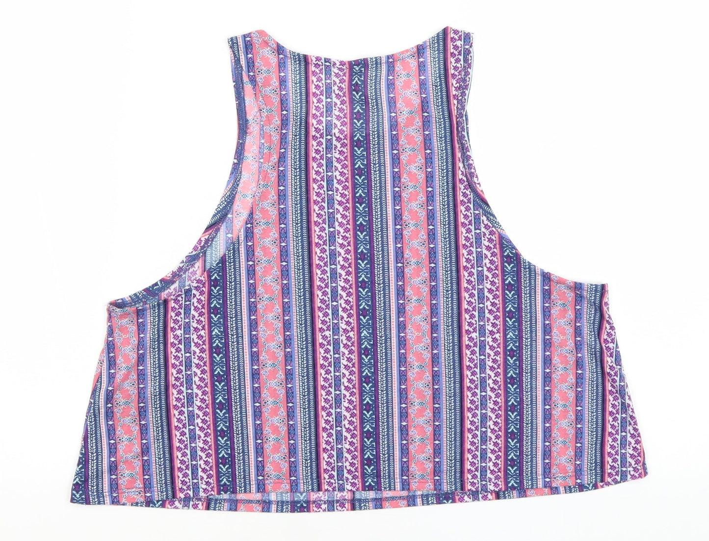 Womens UK Size M Divided Blue Cropped Tank