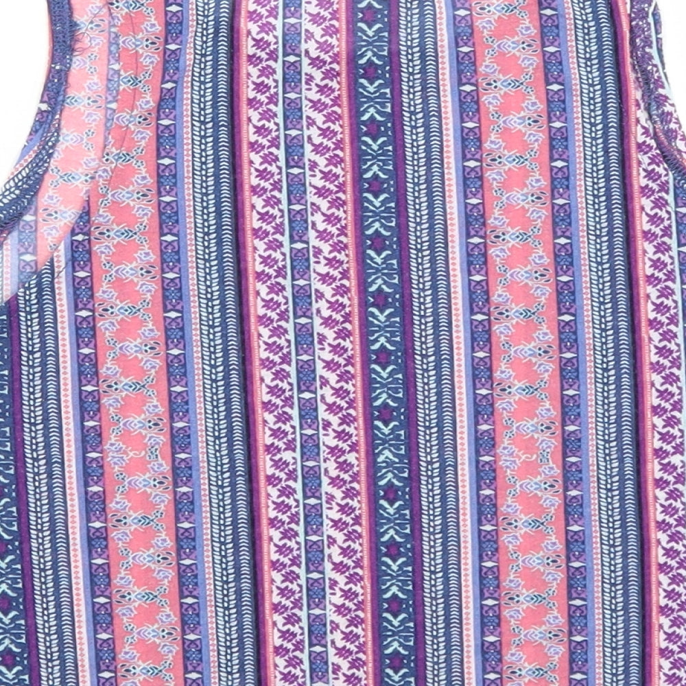 Womens UK Size M Divided Blue Cropped Tank