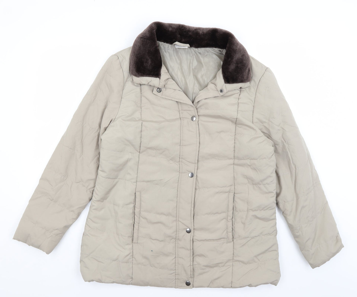 Ann De Lancay Womens Grey   Quilted Coat Size M